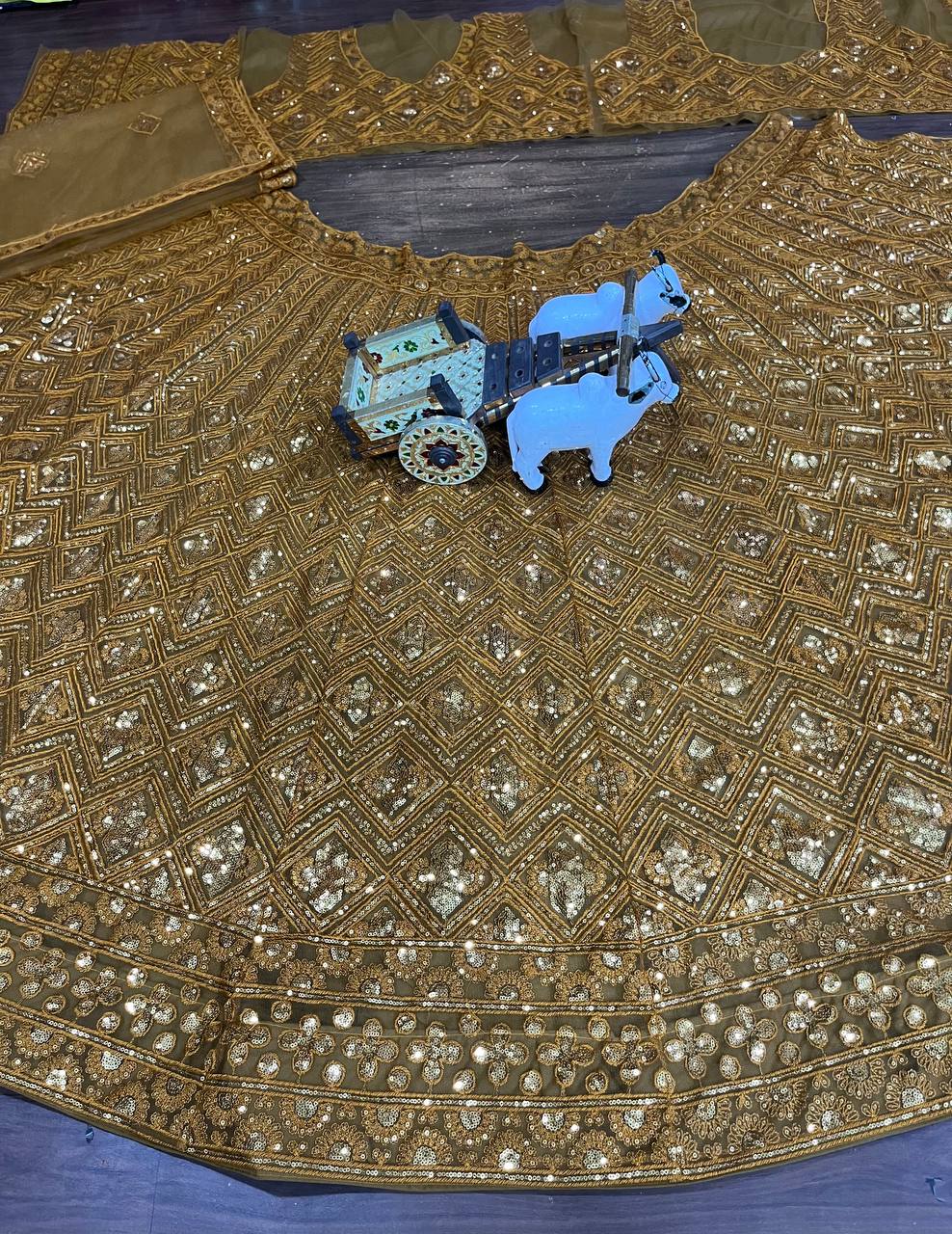 Soft Butterfly Net Lehenga Set with Sequins Embroidery | Semi-Stitched with Matching Dupatta & Blouse - AGTO Fashion