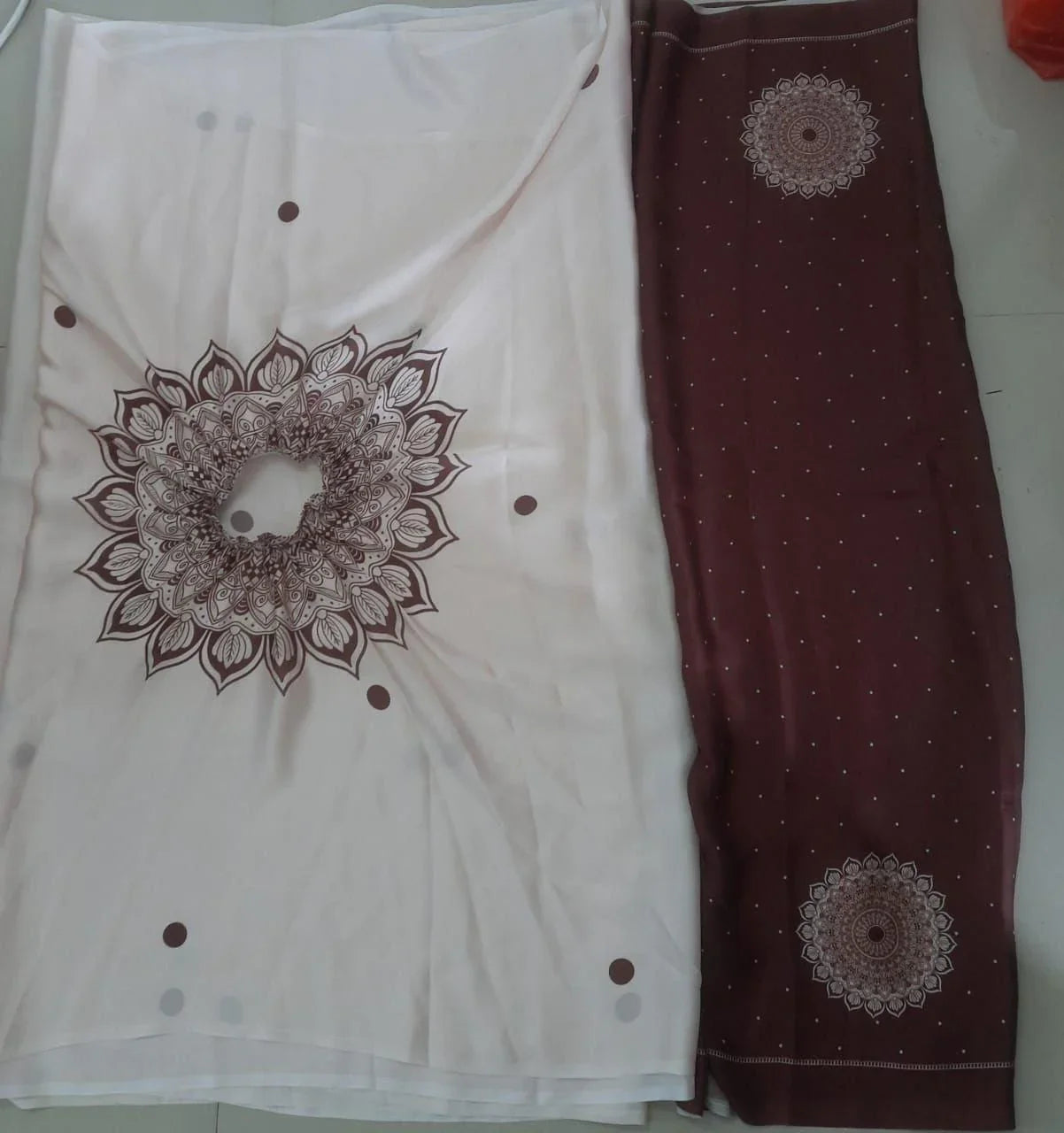 Satin Silk Printed Kaftan Saree With Unstitched Blouse - AGTO Fashion