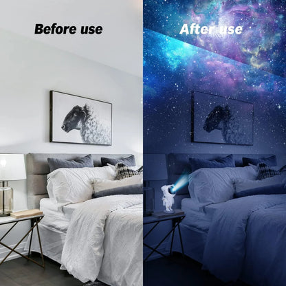 Astronaut Galaxy Projector Night Light – 360° Rotating Star & Nebula Lamp with Remote, Timer & Adjustable Head – Kids Room, Bedroom & Party Decoration, Décor - AGTO Fashion