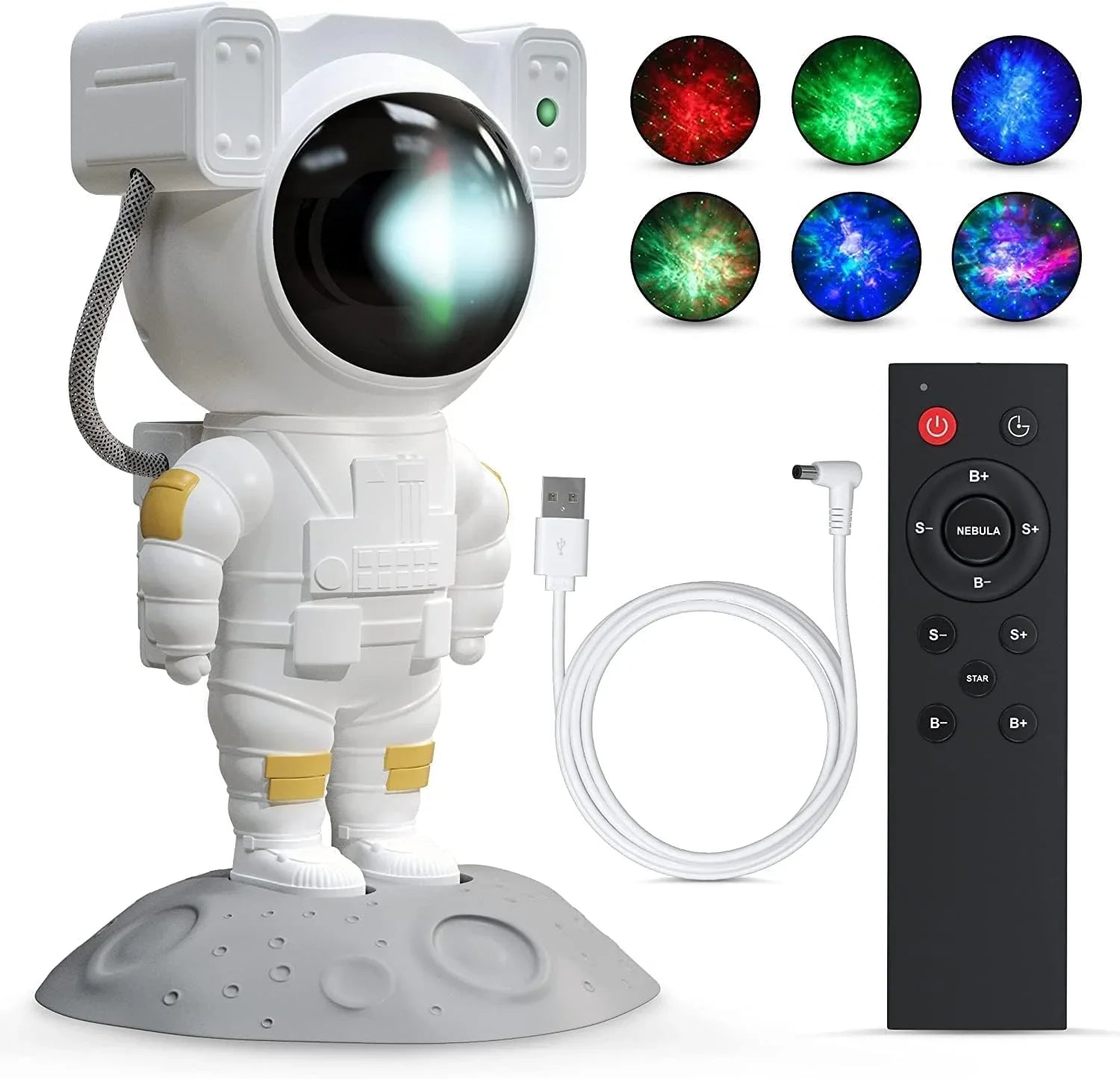 Astronaut Galaxy Projector Night Light – 360° Rotating Star & Nebula Lamp with Remote, Timer & Adjustable Head – Kids Room, Bedroom & Party Decoration, Décor - AGTO Fashion