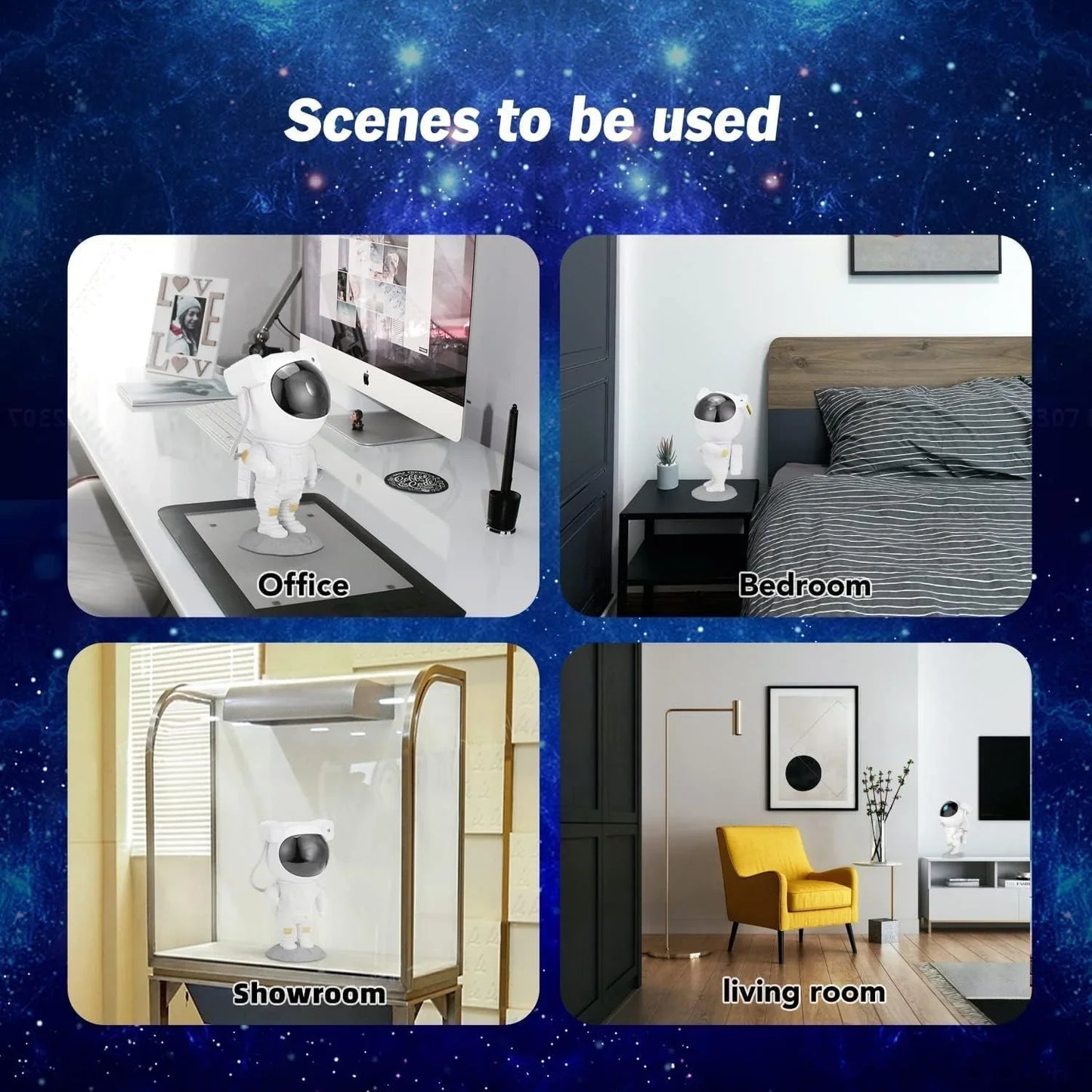 Astronaut Galaxy Projector Night Light – 360° Rotating Star & Nebula Lamp with Remote, Timer & Adjustable Head – Kids Room, Bedroom & Party Decoration, Décor - AGTO Fashion