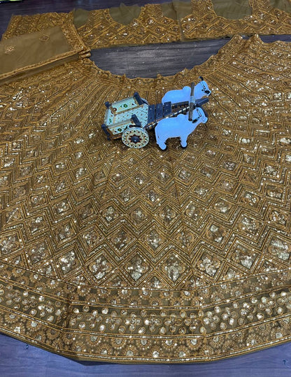 Soft Butterfly Net Lehenga Set with Sequins Embroidery | Semi-Stitched with Matching Dupatta & Blouse - AGTO Fashion