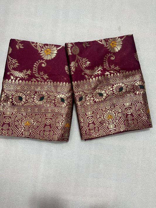 Banarasi Soft Silk Saree with Zari Work & Jacquard Border | Traditional Elegance from KASTURI Store - AGTO Fashion