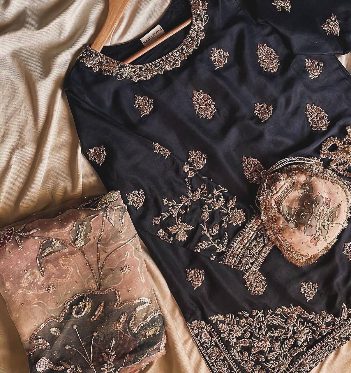 Chinon Sharara Suit Set with Sequin Embroidery & Organza Dupatta | Elegant Festive Wear 💫 - AGTO Fashion