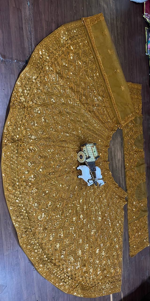 Soft Butterfly Net Lehenga Set with Sequins Embroidery | Semi-Stitched with Matching Dupatta & Blouse - AGTO Fashion