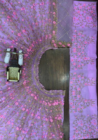 Soft Butterfly Net Lehenga Set with Sequins Embroidery | Semi-Stitched with Blouse & Dupatta - AGTO Fashion