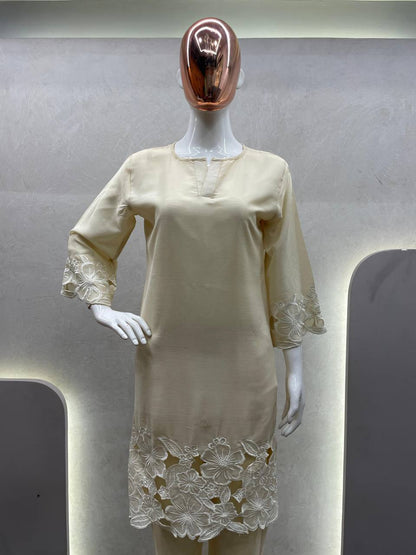 Chinon Fabric Shirt & Pant Set with Elegant Fit | Ready-to-Wear Ethnic Co-ord Set - AGTO Fashion