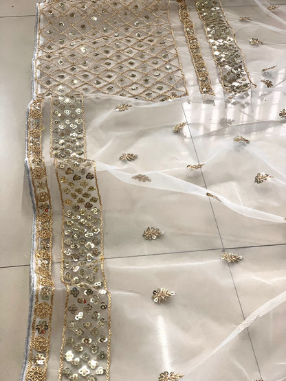 Elegant Designer Soft Butterfly Net Embroidered Saree with Sequins & Codding Work - AGTO Fashion