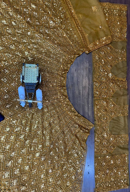 Soft Butterfly Net Lehenga Set with Sequins Embroidery | Semi-Stitched with Matching Dupatta & Blouse - AGTO Fashion