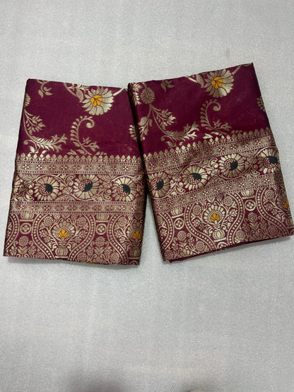 Banarasi Soft Silk Saree with Zari Work & Jacquard Border | Traditional Elegance from KASTURI Store - AGTO Fashion